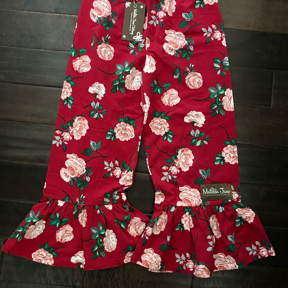 New with Tag Matilda Jane Dark Pink Floral Kids Bottoms